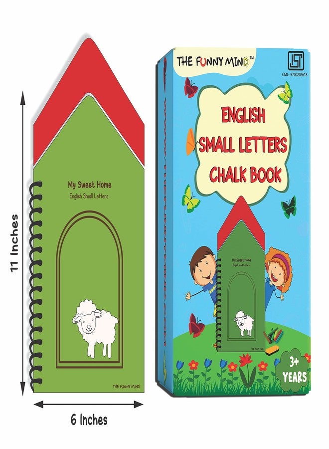 THE FUNNY MIND Hut Shape Wooden A to Z English Small Alphabets Reusable Chalk Book for Preschool, Early Learners, and Montessori Kids, Tracing Slate, Writing Practice Book for Beginners - Image 4